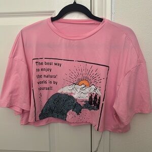 Pink cropped t-shirt